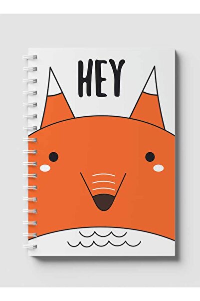 LOWHA دفتر ملاحظات حلزوني مع غلافين أمامي وخلفي صلبين بتصميم Hey Fox Vector