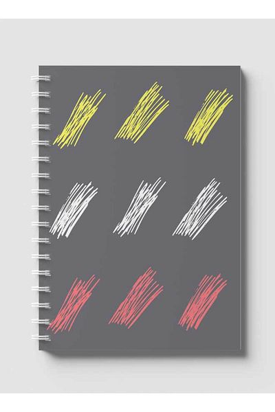 LOWHA Spiral Notebook with Front and Back Hard Covers Featuring Doodle Brushes Design