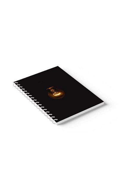 LOWHA Spiral Notebook with Front and Back Hard Covers Featuring Lamp Design