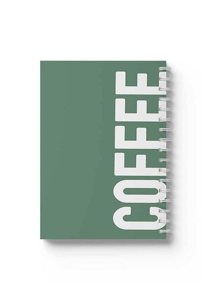 LOWHA Spiral Notebook with Front and Back Hard Covers Featuring Coffee Design