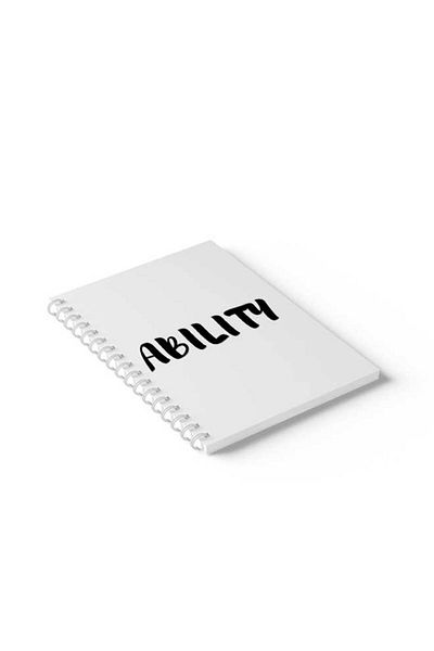 LOWHA Spiral Notebook with Front and Back Hard Covers Featuring Ability Design