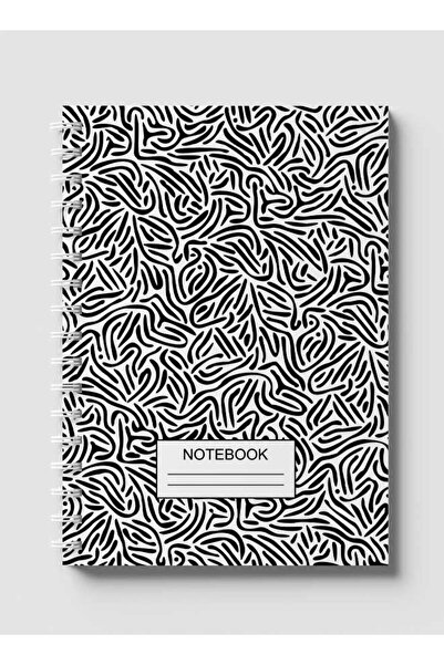 LOWHA Spiral Notebook with Front and Back Hard Covers Featuring Abstract Shap...