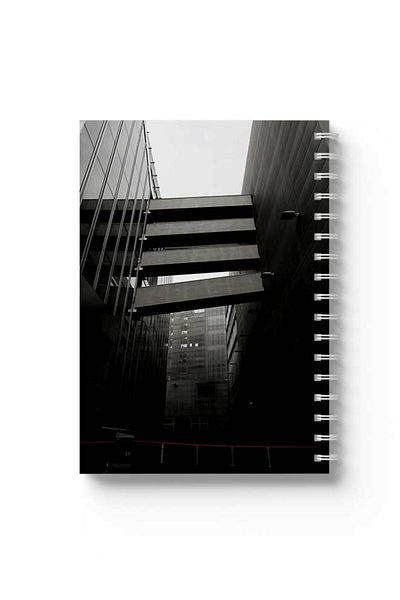 LOWHA Spiral Notebook with Front and Back Hard Covers Featuring Aisles Design