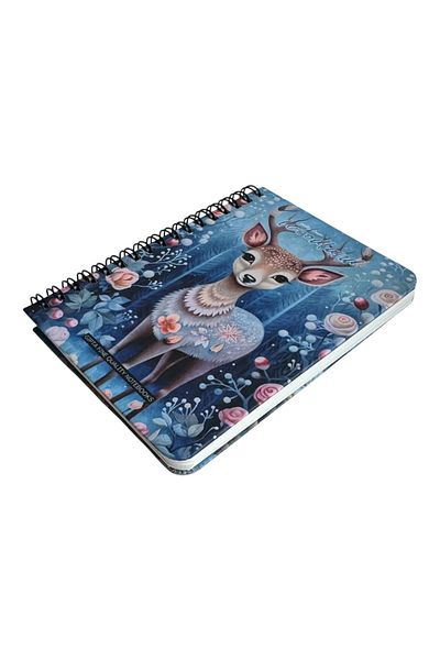 Polin Woodland Notepad, A6 Size, 96 Sheets Unlined, Spiral, Hard Cover, Cute Animal Pattern