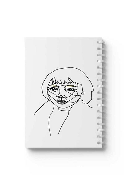 LOWHA Spiral Notebook with Front and Back Hard Covers Featuring Girl Design