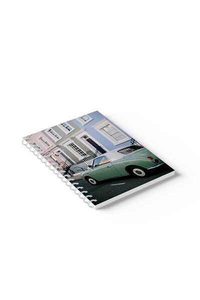 LOWHA Spiral Notebook with Front and Back Hard Covers Featuring Houses Design