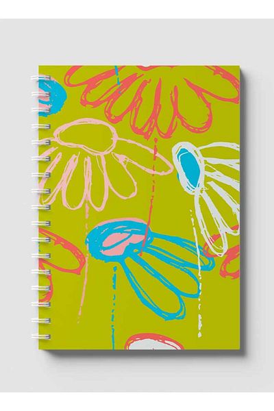 LOWHA Spiral Notebook with Front and Back Hard Covers Featuring Echinacea Flower Design