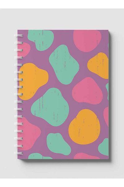 LOWHA Spiral Notebook with Front and Back Hard Covers Featuring Pastel EBook Design
