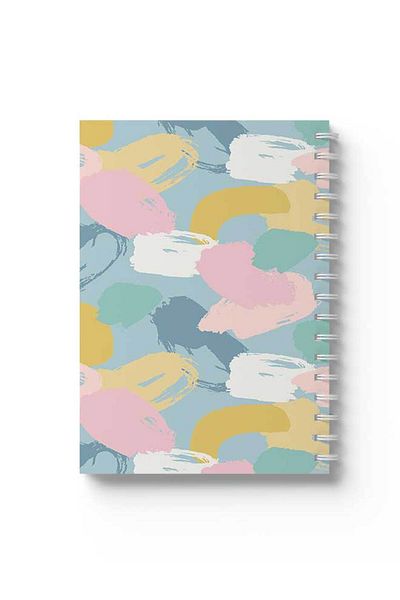 LOWHA Spiral Notebook with Front and Back Hard Covers Featuring Colourful Spots Design