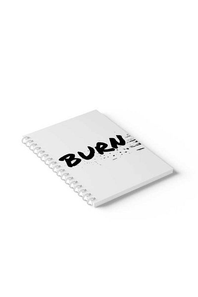 LOWHA Spiral Notebook with Front and Back Hard Covers Featuring Burn Design