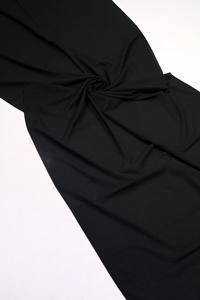 scarfella Solid Color Asian Silky Licra Shawl - Pattern-01 - Black