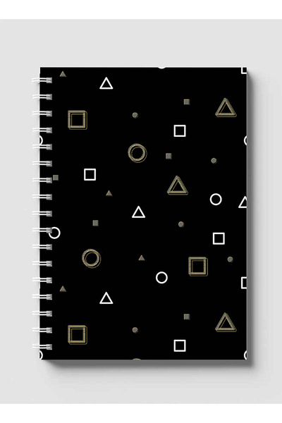 LOWHA Spiral Notebook with Front and Back Hard Covers Featuring Squid Game Shapes Design
