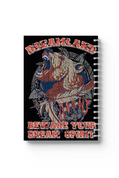 LOWHA Spiral Notebook with Front and Back Hard Covers Featuring Dreamland Design