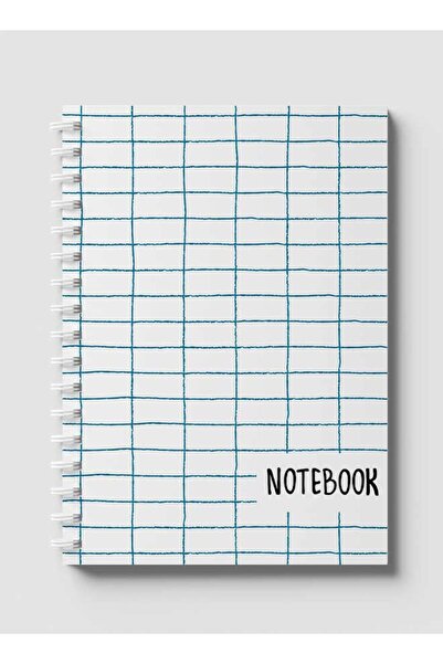 LOWHA دفتر ملاحظات حلزوني مع غلافين أمامي وخلفي صلبين بتصميم رسم شبكي هندسي