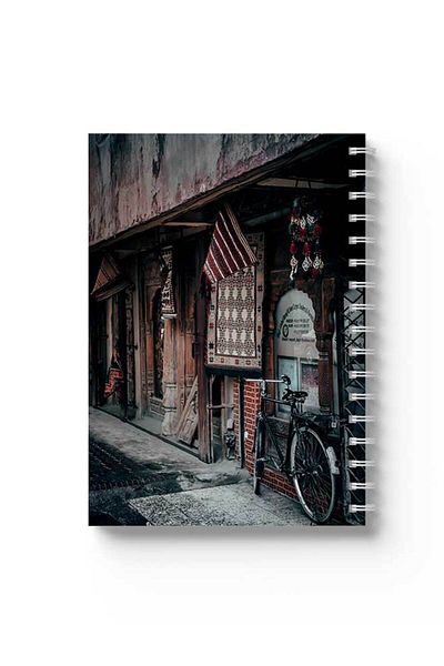 LOWHA دفتر ملاحظات حلزوني مع غلافين أمامي وخلفي صلبين بتصميم متاجر كلاسيكي