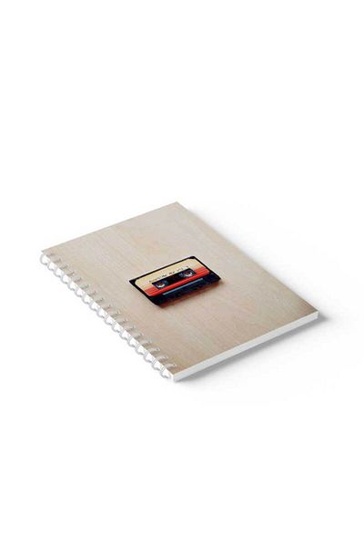 LOWHA Spiral Notebook with Front and Back Hard Covers Featuring Mix Tape Design