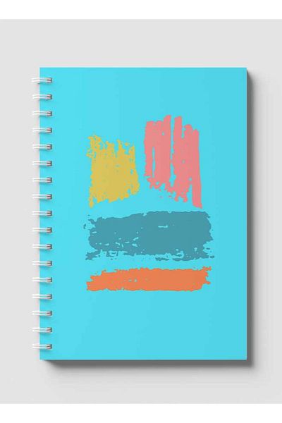 LOWHA Spiral Notebook with Front and Back Hard Covers Featuring Paint Brush Style Design