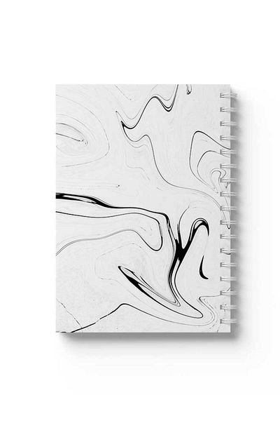 LOWHA Spiral Notebook with Front and Back Hard Covers Featuring Marble Design