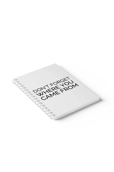 LOWHA Spiral Notebook with Front and Back Hard Covers Featuring Don't Forget Where You Came From Design