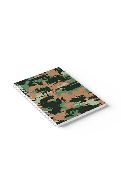 LOWHA Spiral Notebook with Front and Back Hard Covers Featuring Pixels Design