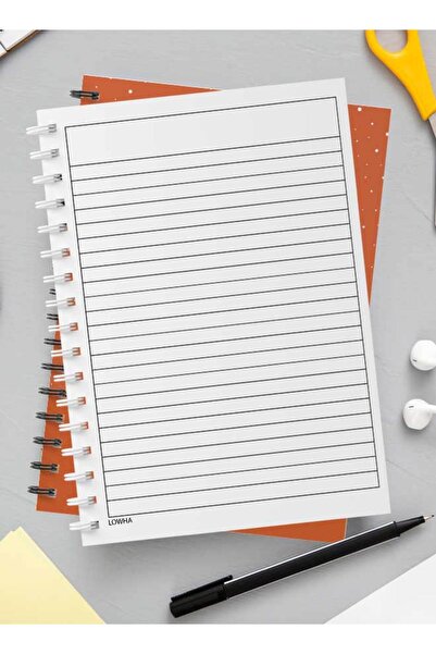 LOWHA دفتر ملاحظات حلزوني مع غلافين أمامي وخلفي صلبين بتصميم نقاط تجريدية باللون البرتقالي
