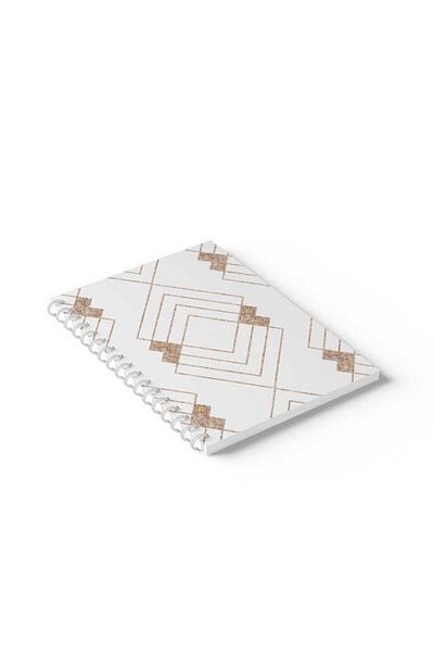 LOWHA Spiral Notebook with Front and Back Hard Covers Featuring Diamond Shapes Design