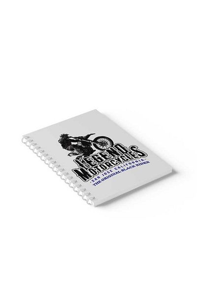 LOWHA Spiral Notebook with Front and Back Hard Covers Featuring Legend Motorcycle Design