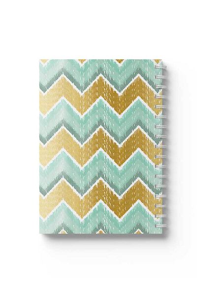 LOWHA Spiral Notebook with Front and Back Hard Covers Featuring Zig Zag Design