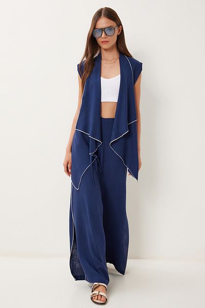 Lovelyİstanbul Flowy Linen Vest Pants Set