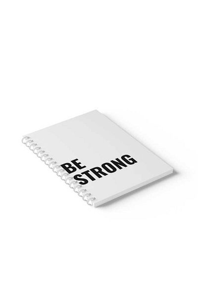 LOWHA Spiral Notebook with Front and Back Hard Covers Featuring Be Strong Design
