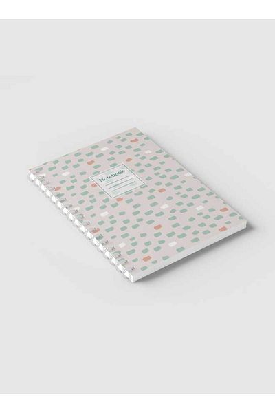 LOWHA Spiral Notebook with Front and Back Hard Covers Featuring Abstract Shape Design