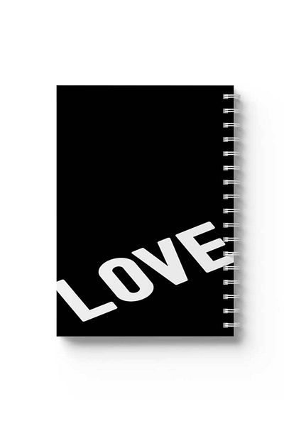 LOWHA Spiral Notebook with Front and Back Hard Covers Featuring Love Design