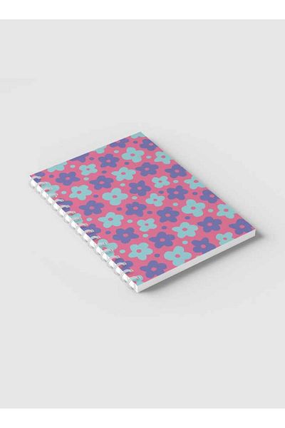 LOWHA Spiral Notebook with Front and Back Hard Covers Featuring Pastel EBook Design