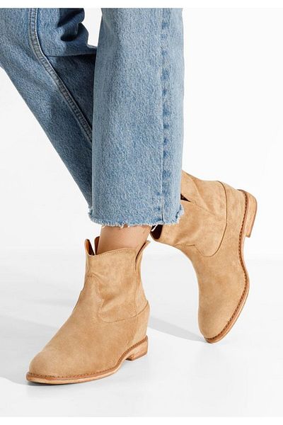 B T Shoes Acosta khaki platform ankle boots