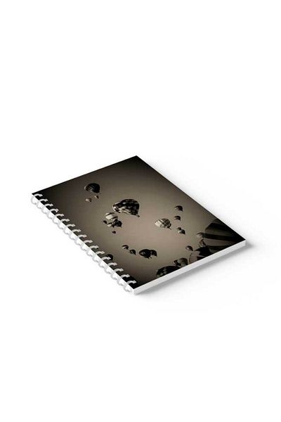 LOWHA Spiral Notebook with Front and Back Hard Covers Featuring Air Balloon Design