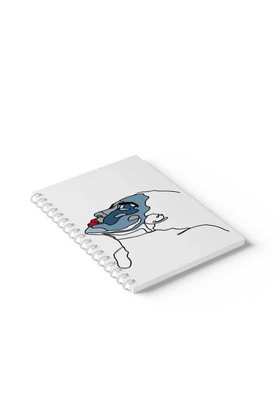 LOWHA Spiral Notebook with Front and Back Hard Covers Featuring Painted Girl Design