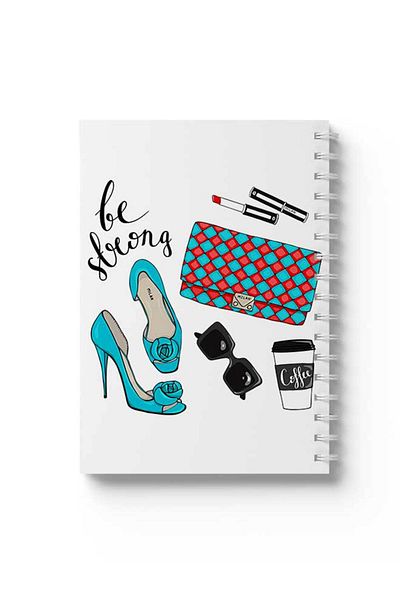 LOWHA Spiral Notebook with Front and Back Hard Covers Featuring Be Aware Design