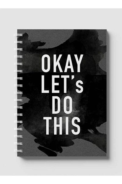 LOWHA Spiral Notebook with Front and Back Hard Covers Featuring Okay Let's Do This Design