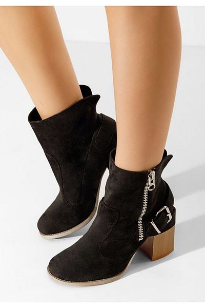 B T Shoes Botine dama cu toc Laroya negre