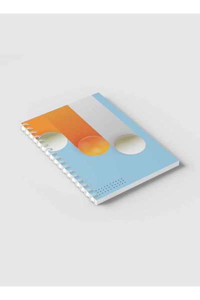 LOWHA Spiral Notebook with Front and Back Hard Covers Featuring Circular Shapes & Gradient Design