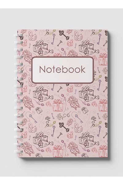 LOWHA Spiral Notebook with Front and Back Hard Covers Featuring Floral Gifts & Key Planner Design
