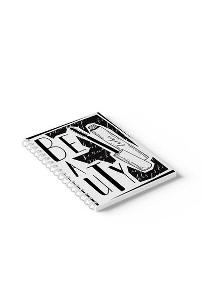 LOWHA Spiral Notebook with Front and Back Hard Covers Featuring Beauty Design