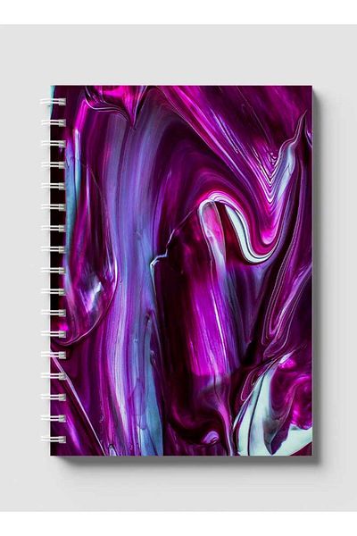LOWHA Spiral Notebook with Front and Back Hard Covers Featuring Abstarct Pink Oil Design