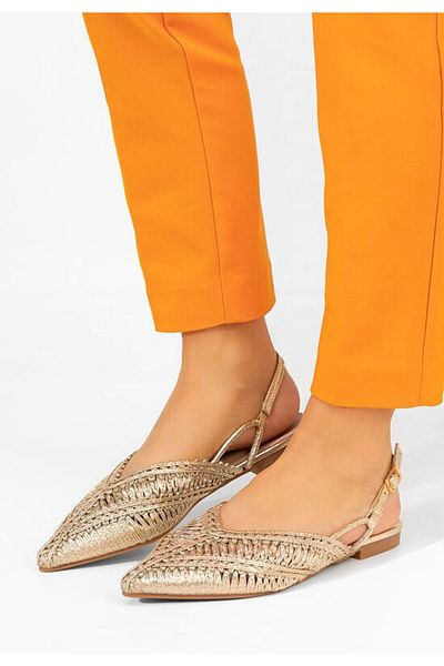 B T Shoes Scotya women's gold ballet flats