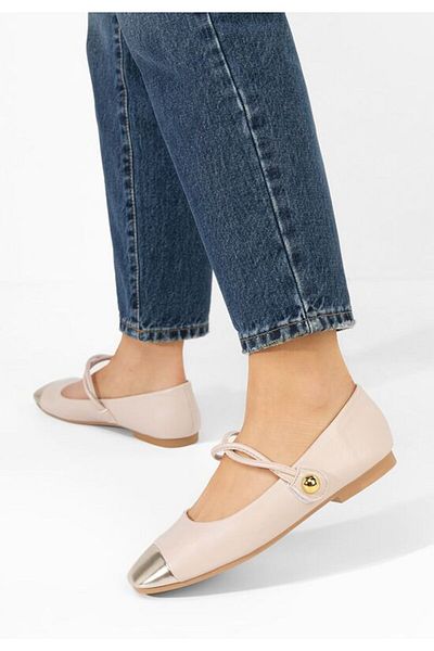 B T Shoes Women's Agapia beige ballet flats
