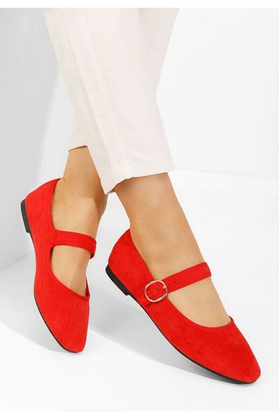B T Shoes Balerini dama Rasmara rosii