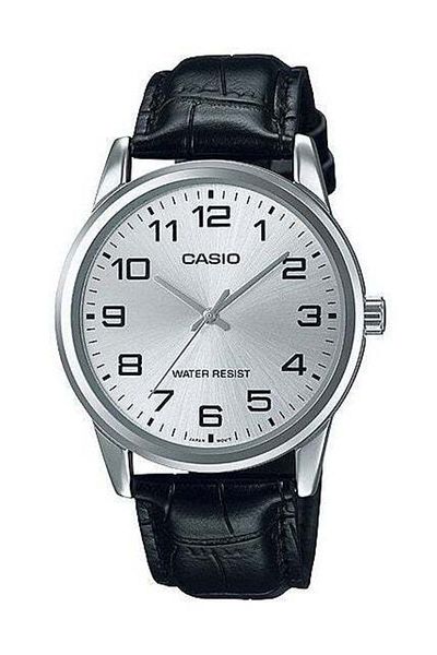 Casio Men's Analog Watch with Leather Strap MTP-V001L-7BUDF - 42 mm - Black