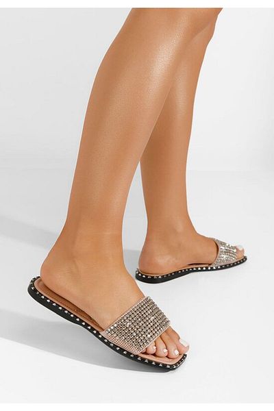 B T Shoes Jenifrea khaki flat slippers