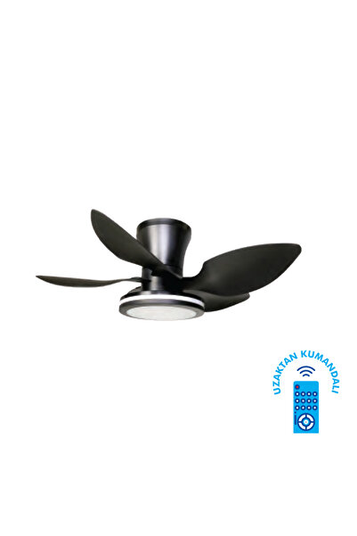 Vanti VANTİ-KCF303-30 WATT LEDLİ DEKORATIF PLASTIK TAVAN VANTILATÖRÜ SİYAH SPTGL