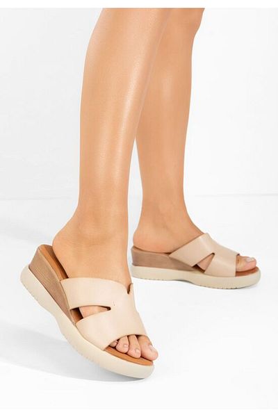 B T Shoes Papuci cu platformă Fuffly bej